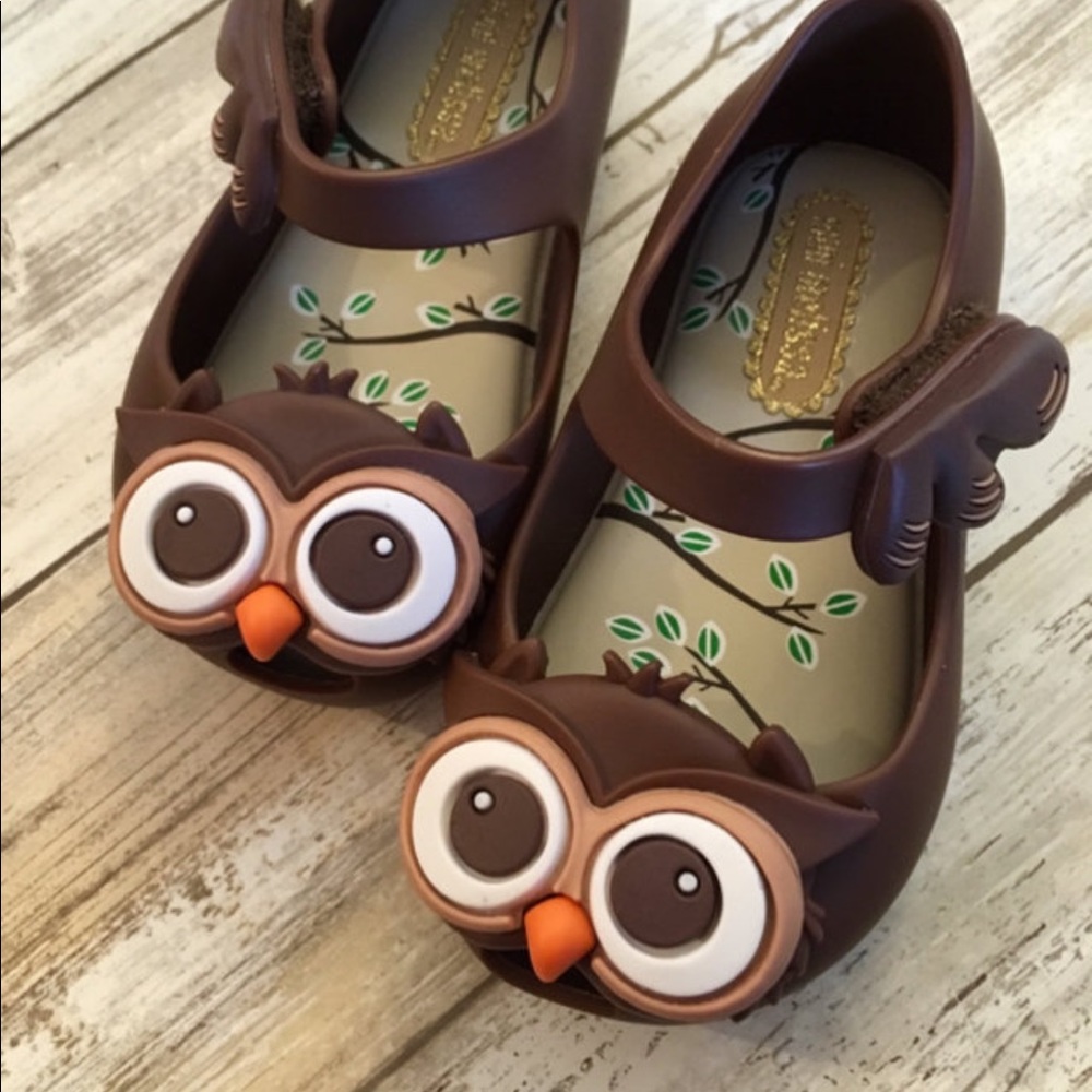 New Mini Melissa Ultragirl V Brown Owl Maryjanes